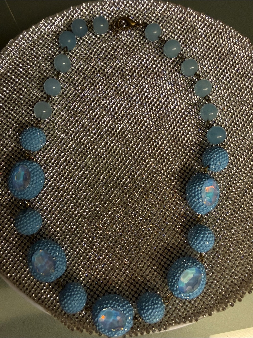 Blue Beaded Statement Necklace - Brand